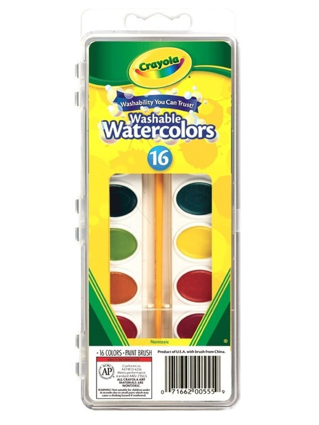 Crayola Washable Watercolor Paint Pans (16 Count) edamama